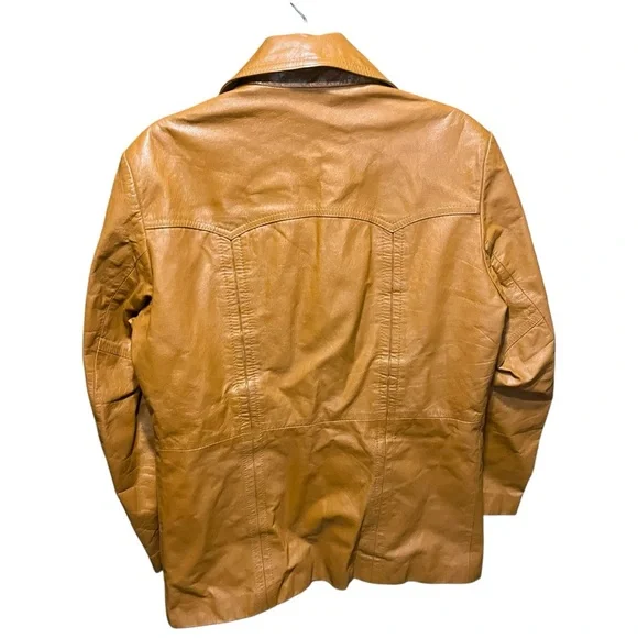 Vintage Sears The Leather Shop Tan Leather Jacket